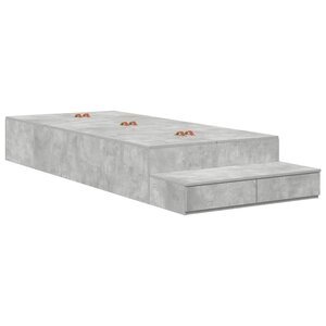 vidaXL Cadre de lit avec rangement Gris béton 100 cm Bois d'ingénierie