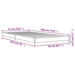 vidaXL Cadre de lit sans matelas sonoma gris 75x190 cm