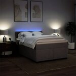 vidaXL Sommier à lattes de lit avec matelas Taupe 140x190 cm Tissu