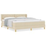 vidaXL Lit à ressorts avec matelas tissu crème  180x200 cm.