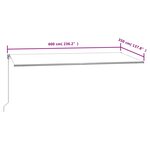 vidaXL Auvent rétractable automatique 600x350 cm Crème
