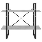 vidaXL Bibliothèque à 2 niveaux Gris béton 80x30x70 cm bois ingénierie