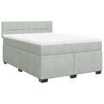 vidaXL Sommier à lattes de lit et matelas Gris clair 140x190cm Velours