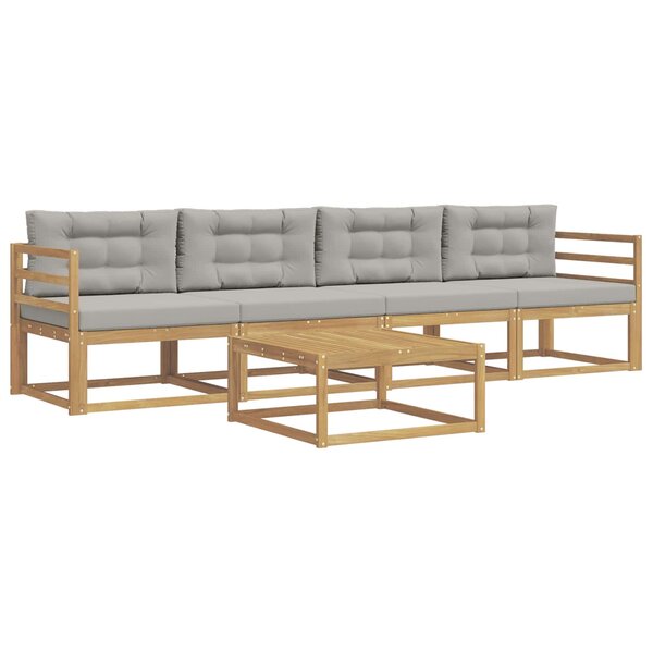 vidaXL Ensemble de canapés d'extérieur 4 pc Blanc et gris clair