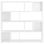 vidaXL Bibliothèque/Séparateur de pièce Blanc brillant 105x24x102 cm