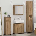 vidaXL Ensemble de mobilier de salle de bain 4 Pièces Chêne artisanal