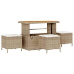 vidaXL Ensemble de canapé de jardin 10 Pièces Beige polyrotin