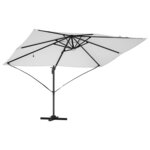 vidaXL Parasol Roma à Bras Déporté Beige  Noir 352 x 251 x 265 cm