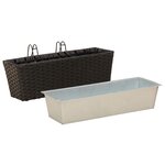 vidaXL Garde-Corps 2 pc Noir 50 x 17 x 17 cm métal