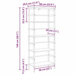 vidaXL Étagère Gris Sonoma 60 x 29 5 x 149 cm Bois d'ingénierie