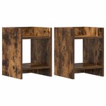 vidaXL Support de Plante 2 pièces Chêne fumé 30 x 30 x 40 cm