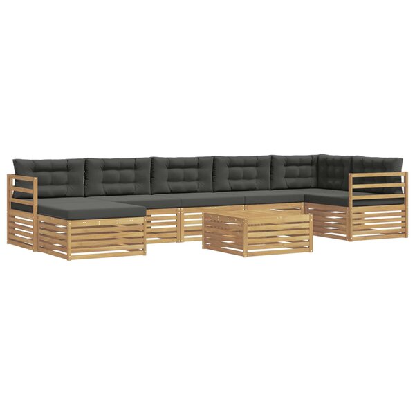 vidaXL Ensemble de canapés d'extérieur 8 pc Blanc et anthracite