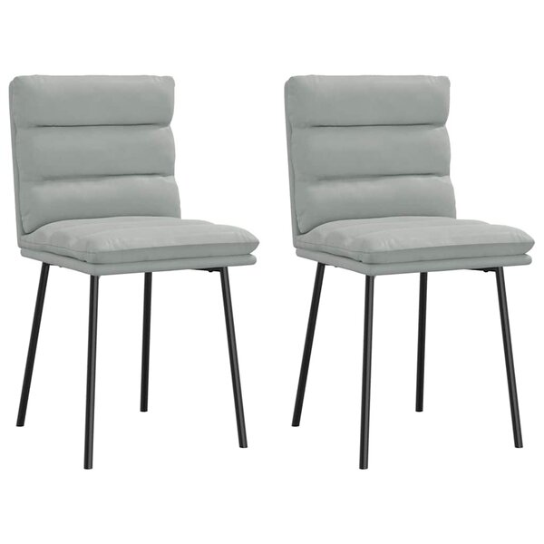 vidaXL Chaises à manger lot de 2 Gris clair Velours