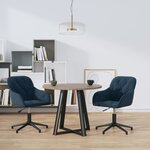vidaXL Chaises pivotantes à manger lot de 2 Bleu Velours