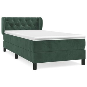 vidaXL Sommier à lattes de lit et matelas Vert foncé 80x200 cm Velours