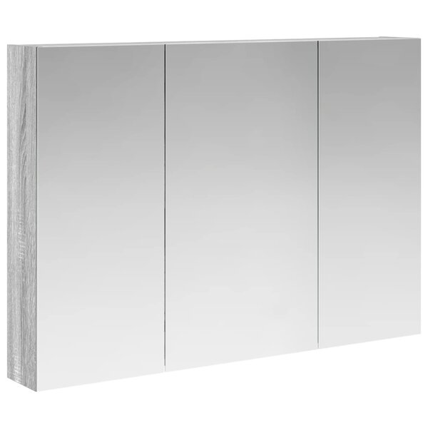 vidaXL Armoire Miroir de Salle de Bain Gris Sonoma 100 x 14 5 x 70 cm