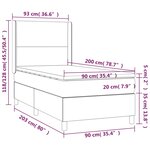 vidaXL Sommier à lattes de lit avec matelas Taupe 90x200 cm Tissu