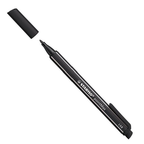 Stylo feutre pointMax pointe moyenne 0.8mm noir STABILO