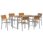 vidaXL Ensemble de salle à manger de jardin 7 pièces en bois massif d'acacia et métal