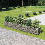 vidaXL Lit surélevé à gabion Acier galvanisé 360x50x50 cm