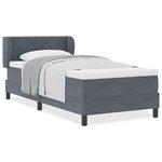 Lit à ressort avec matelas vidaXL Gris foncé 90x190 cm Velours
