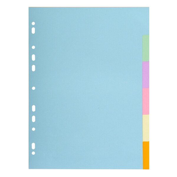 Intercalaires Carte Pastel 170g Forever 6 Positions - A4 - Couleurs Assorties - X 50 - Exacompta