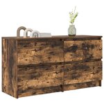vidaXL Meuble TV chêne fumé 100x35x54 cm bois d'ingénierie
