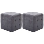 vidaXL 2 Pièces Tables de chevet Gris 30x30x30 cm Similicuir daim
