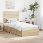 vidaXL Lit de Rangement Chêne Sonoma 90 x 190 cm Bois d'ingénierie