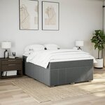 vidaXL Sommier à lattes de lit avec matelas Gris foncé 140x200cm Tissu