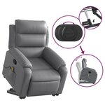 vidaXL Fauteuil inclinable de massage Gris Similicuir