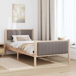 vidaXL Cadre de lit Marron et taupe 100 x 200 cm Bois massif en pin