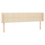 vidaXL Tête de lit avec oreilles Crème 203x16x78/88 cm Tissu