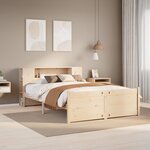 vidaXL Lit bibliothèque sans matelas 150x200 cm bois massif de pin