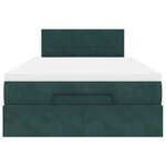 vidaXL Cadre de lit ottoman avec matelas vert foncé 120x200 cm velours