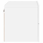 vidaXL Table de chevet murale avec lumières LED blanc