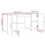 vidaXL Bureau Blanc brillant 140x50x75 cm Bois d'ingénierie
