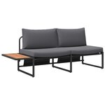 vidaXL Canapé de jardin 2 places avec coussins anthracite