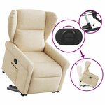 vidaXL Fauteuil inclinable électrique crème tissu