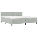 vidaXL Lit à ressort LED avec matelas Gris clair 200 x 200 cm Velours