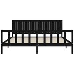 vidaXL Cadre de lit sans matelas noir 200x200 cm bois massif de pin