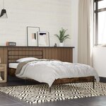 vidaXL Cadre de lit chêne fumé 75x190 cm bois d'ingénierie et métal