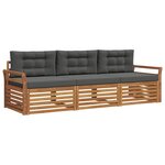 vidaXL Ensemble de canapés d'extérieur 3 pc Naturel et Anthracite