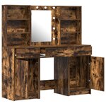 vidaXL Ensemble de coiffeuse 3 pièces Chêne fumé Bois d'ingénierie