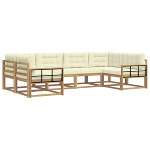 vidaXL Ensemble de canapés d'extérieur 6 Pièces Blanc et crème