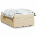 vidaXL Sommier à lattes de lit avec matelas crème 120x190 cm tissu