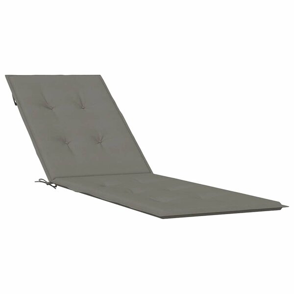 vidaXL Coussin de chaise longue gris foncé mélangé (75+105) x 50 x 4 cm