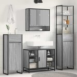 vidaXL Cabinet de salle de bain Gris Sonoma 40 x 30 x 100 cm