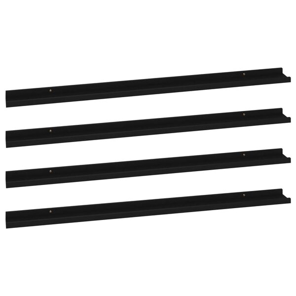 vidaXL Étagères murales 4 Pièces Noir 115x9x3 cm