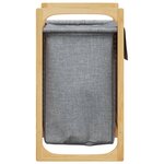 vidaXL Panier à linge avec sac gris 32x30x36 5 cm bambou